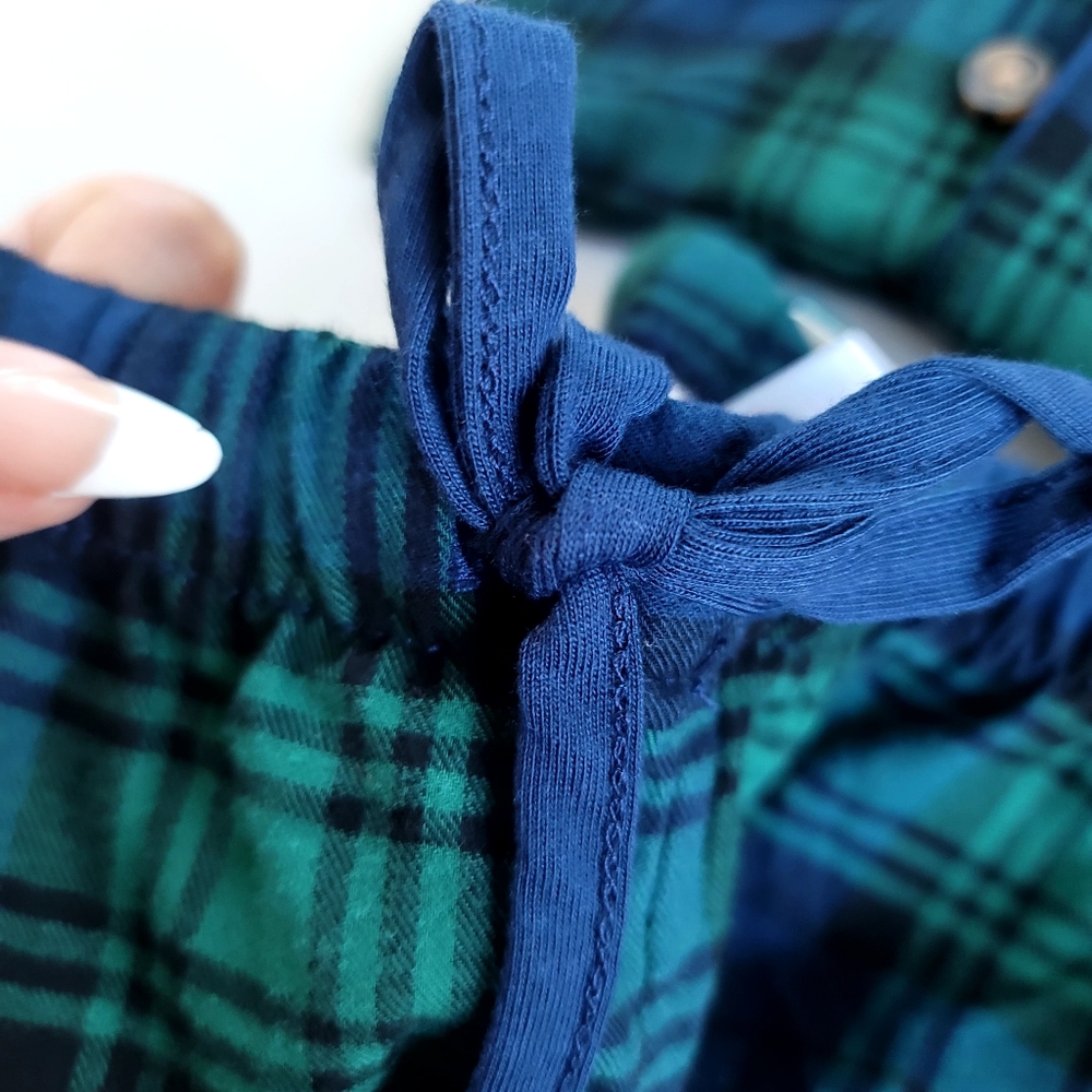 Target Wondershop Men's Plaid Flannel Sleepwear Set Navy Blue 3XL Big & Tall - Picture 4 of 7